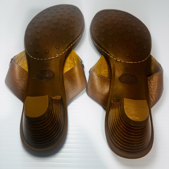 Sofft Women's Brown Beaded Leather Sandals Size 11 - Picture 12 of 13